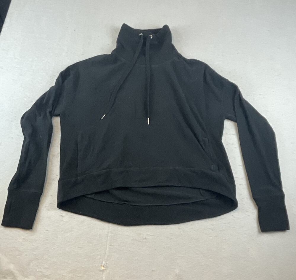 Sweaty Betty Harmonise Womens Sz M Luxe Fleece Sweatshirt Black